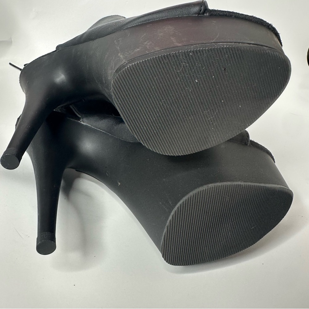 Pleaser Delight 1018 Black Peep-Toe Platform Stiletto Boots size 6 - Picture 10 of 10